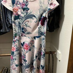 Ted Baker Pink Floral Dress - S/M - Thigh / Knee Length - NEW